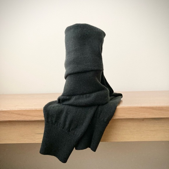 joodito 100% merino wool sweater wrap scarf long origami boro snake winter black - Picture 11 of 12